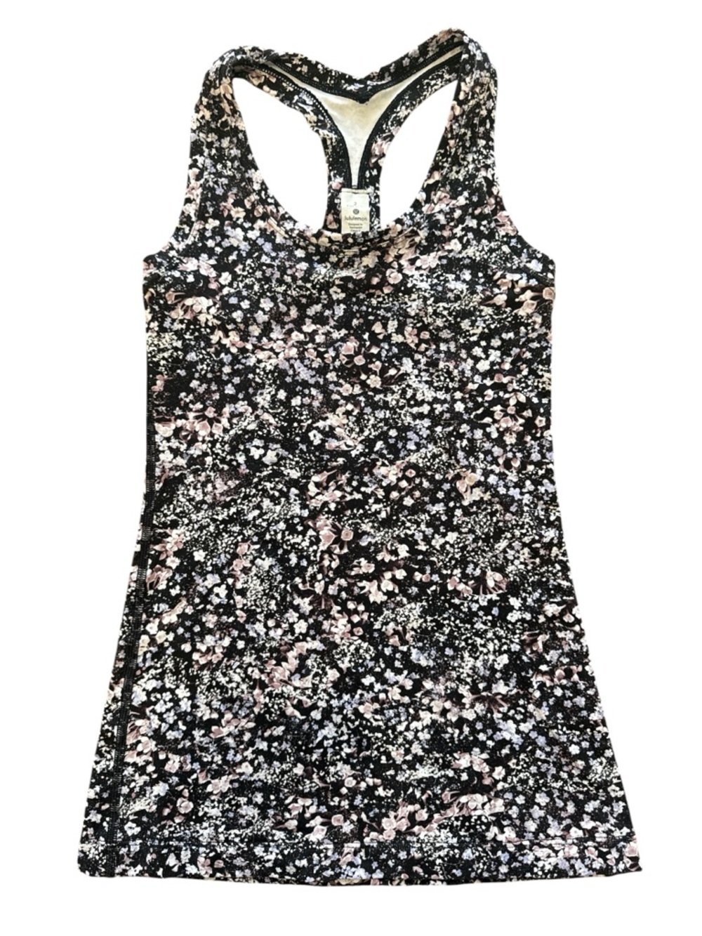 Lululemon Women’s Size 2 Cool Racerback ll Tank Top Floral Spritz Multi Black